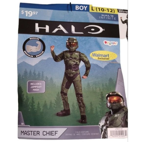 Halo Master Chief Boys 2 Piece Costume Large 10 to 12 Halloween Cosplay XBOX New - Picture 2 of 7